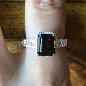 Natural Smoky Quartz Sterling Silver Ring